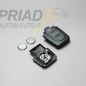 3-knops behuizing voor Audi en VW tot 2005. Deze uitvoering heeft 2 CR1620 batterijen.