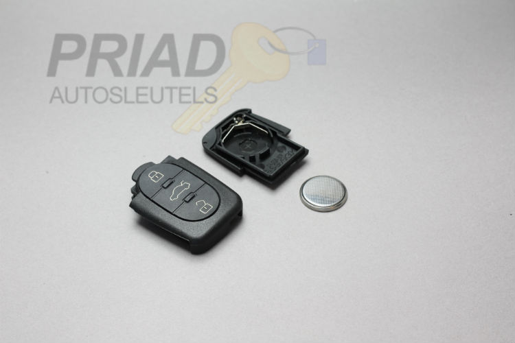 3-knops behuizing voor Audi en VW tot 2005. Deze uitvoering heeft 1 x CR2025 batterij.