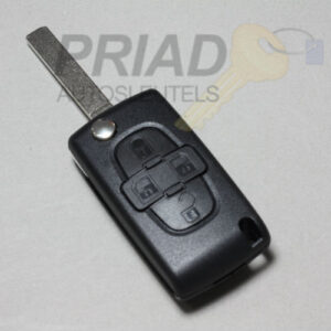 Citroen 4-knops klapsleutel behuizing sleutelbaard zonder en batterij printplaat.
