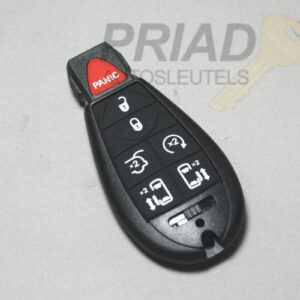 Chrysler 6-knops smartkey behuizing met panic knop. Kan ook gebruikt worden voor Dodge en Jeep.