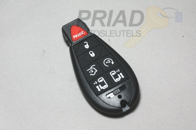Chrysler 6-knops smartkey behuizing met panic knop. Kan ook gebruikt worden voor Dodge en Jeep.
