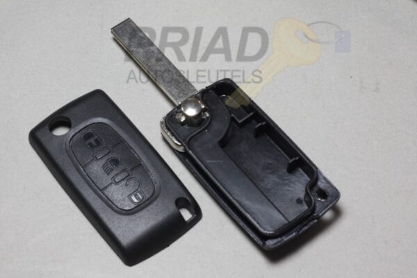 S-0304 Citroen 3-knops klapsleutel met "lamp" knop op de middelste knop. Batterij printplaat zonder groef