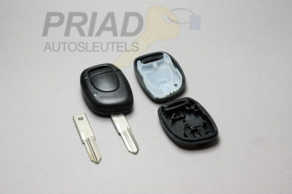 Renault 1-knops behuizing met batterij in de achterkant en gesloten sleutelbaard