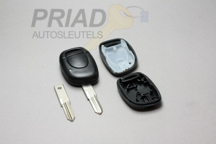 Renault 1-knops behuizing met batterij in de achterkant en gesloten sleutelbaard