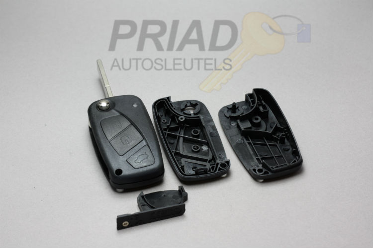 Fiat 3-knops Fiat klapsleutel behuizing in de kleur zwart