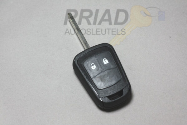 Opel 2-knops behuizing voor o.a. Meriva. Wij adviseren om deze sleutel niet zelf open te maken