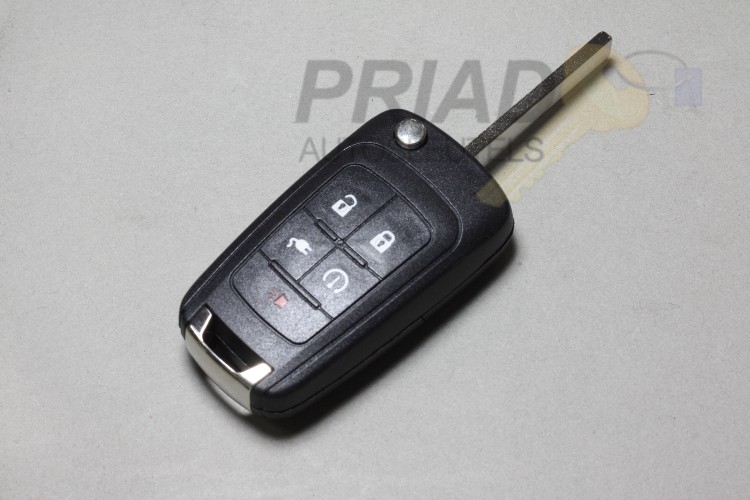 Opel 5-knops klapsleutel behuizing met panic knop voor o.a. Ampera-E